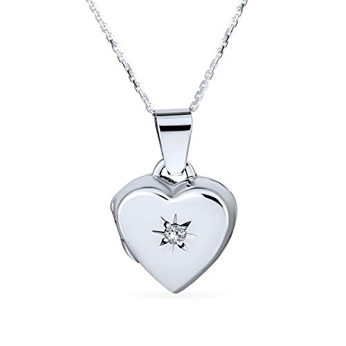 Kleine Personalisierte Vintage-Stil Cz Geschnitzt Florale Blume Anfängliche Herzform Foto Medaillon Für Frauen Teens Halten Bilder .925 Sterling Silber Sperrenets Halskette Anhänger Anpassbar von Bling Jewelry