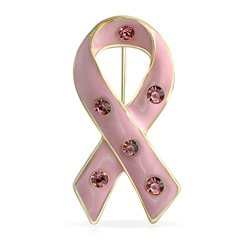Kristallakzent Emaille Prävention Und Bewusstsein Rosa Schleife Unterstützung Der Sache Brustkrebs Überlebende Brosche Für Frauen Silber Gold Plattiert von Bling Jewelry
