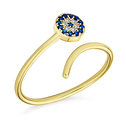 Minimalistisch Cz 1Mm Band Stapelbar Midi Knuckle Warp Böser Blick Ring 14K Gold Vergoldet .925 Sterling Silber Für Frauen von Bling Jewelry