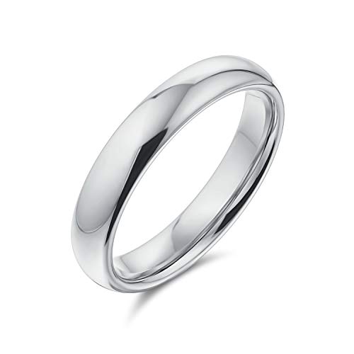 Minimalistischer Einfacher .925 Sterling Silber Kuppel Ehering Für Frauen Für Männer 4Mm von Bling Jewelry