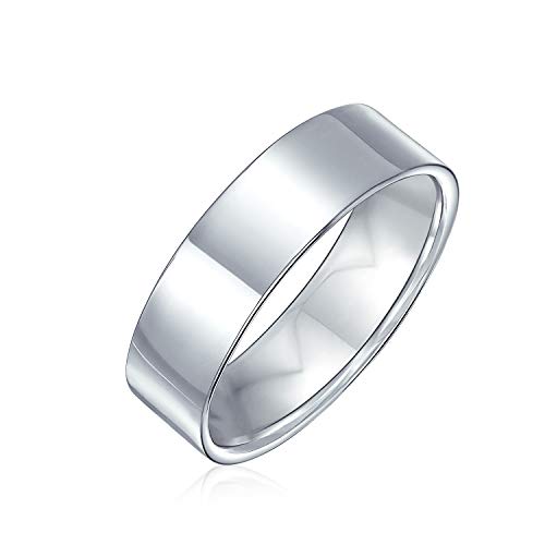 Minimalistischer Einfacher .925 Sterling Silber Flacher Paare Ehering Ring Für Frauen Für Männer 6Mm von Bling Jewelry