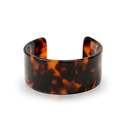 Mode Statement Braun Goldener Acryl Marmorierter Leoparden Schildpatt Breit Armband Für Frauen Teenager von Bling Jewelry