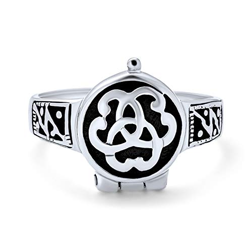 Paare Versprechen Triquetra Irish Himmlisch Knot Trinity Siegel Medaillon Ring Für Frauen Für Männer Oxidiert .925 Sterling Silber von Bling Jewelry