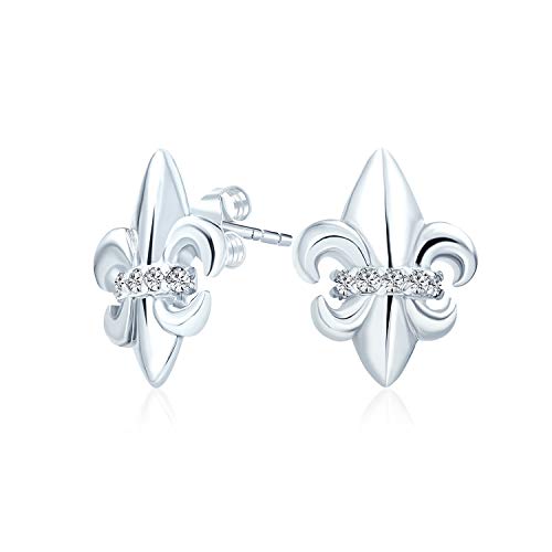 Spirituelles Altes Symbol Lilienblume Fleur De Lis Pave CZ Akzent Fleur De Lis Ohrstecker Für Frauen Männer Leichtgewicht CZ Akzent .925 Sterlingsilber Spirituelles Altes Symbol Lilienblume Fleur De Lis Pave CZ Akzent Fleur De Lis Ohrstecker Für Frauen Männer Leichtgewicht CZ Akzent .925 Sterlingsilber von Bling Jewelry