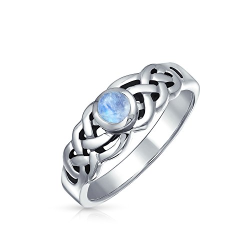 Personalisieren Sie Freundschaft Bff Sorority Sister Himmlisch Knot Edelstein Runde Mondstein Triquetra Abschlussballise Ring Für Frauen Teens .925 Sterling Silber Brauchizable von Bling Jewelry