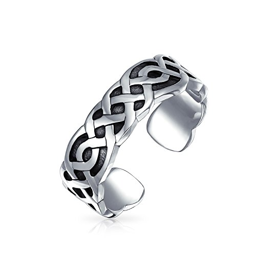 Personalisierter Keltischer Dreifaltigkeitsknoten Arbeitskreis Triquetra Pinky Midi Zehenring Für Frauen Teenager Oxidiertes .925 Silber Sterling Verstellbar Anpassbar von Bling Jewelry