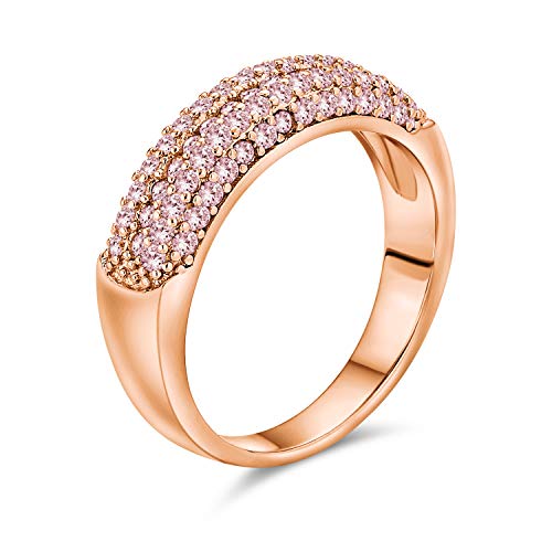 Personalisierte Micro Pave Aaa Rosa Cubic Zirconia Cocktail Jahrestag Cz Pave Jahrestag Erklärung 1/2 Eternity Wedding Band Ring Für Frauen Rosengold Plattiert .925 Sterling Silber Anpassbar von Bling Jewelry