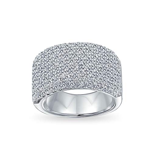 Personalisierte Micro Pave Aaa Cubic Zirconia Cocktail Jahrestag Breite Cz Pave Jahrestag Erklärung 1/2 Eternity Wedding Band Ring Für Frauen .925 Sterling Silber Anpassbar von Bling Jewelry