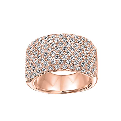Personalisiertes Micro Pave AAA Zirkonia Cocktail Jubiläum Wide CZ Pave Jubiläum Statement 1/2 Ewigkeit Ehering Ring für Frauen Roségold plattiert .925 Sterling Silber anpassbar von Bling Jewelry