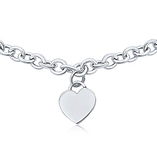 Personalisiertes Solides Substanzvolles Herzform Anhängerarmband Halskette Set 16" Für Frauen Und Teenager. Aus .925 Sterling Silber Hergestellt In Italien. Anpassbar von Bling Jewelry