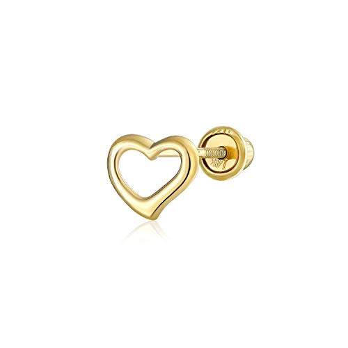 Kleine Minimalistische Helix Echt 14K Gelbgold Knorpel Ohrloch Piercing Symbol Der Liebe Offenes Herz Ohrstecker Für Frauen Teen Freundin Daith 1 Stück von Bling Jewelry