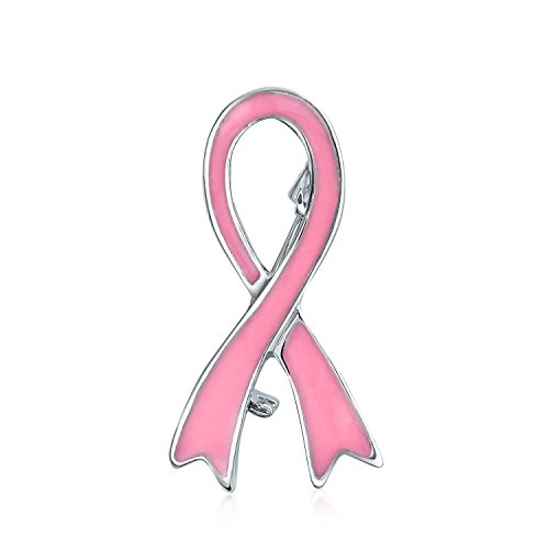 Prävention Und Bewusstsein Rosa Bogen Band Brustkrebs Überlebenden Brosche Pin Emaille Silber Vergoldet Einfach Inspirational Zubehör Für Frauen von Bling Jewelry