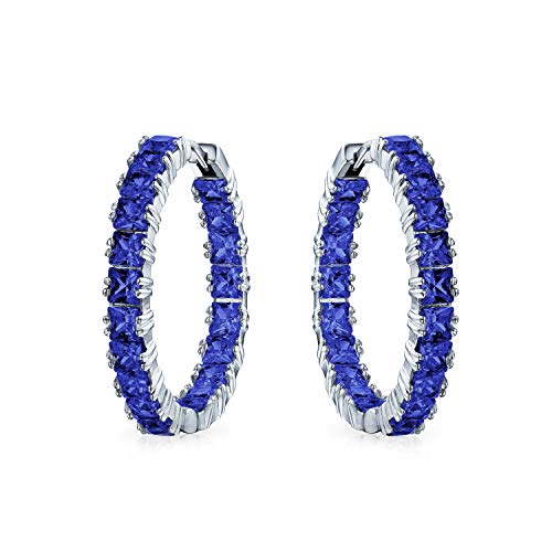 Brautquadrat Simulierter Blauer Saphir Zirkonia Brillant Prinzessin Schnitt AAA CZ Inside Out Statement Creolen Für Frauen Abschlussball Versilbert 1,25 Durchmesser Brautquadrat Simulierter Blauer Saphir Zirkonia Brillant Prinzessin Schnitt AAA CZ Inside Out Statement Creolen Für Frauen Abschlussball Versilbert 1,25 Durchmesser von Bling Jewelry