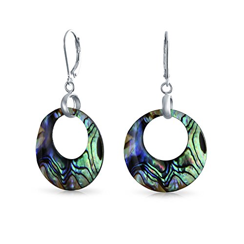 Regenbogenfarbene irisierende Abalone runde offene Kreis Creolen mit Klappverschluss für Damen .925 Sterlingsilber Regenbogenfarbene irisierende Abalone runde offene Kreis Creolen mit Klappverschluss für Damen .925 Sterlingsilber von Bling Jewelry