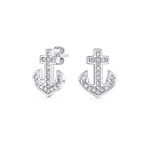 Skurrile Nautische Strand Urlaub Andenken Boot Anker Ohrringe, Pave Cubic Zirconia CZ Akzente, .925 Sterlingsilber Für Frauen Und Jugendliche Skurrile Nautische Strand Urlaub Andenken Boot Anker Ohrringe, Pave Cubic Zirconia CZ Akzente, .925 Sterlingsilber Für Frauen Und Jugendliche von Bling Jewelry