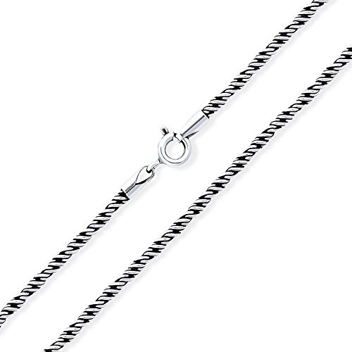 Bling Jewelry Starke Oxidierte .925 Sterling Silber Bali Stil Twist Kabel Seil Kette Halskette Für Männer Für Frauen Hergestellt In Italy 18 Zoll von Bling Jewelry