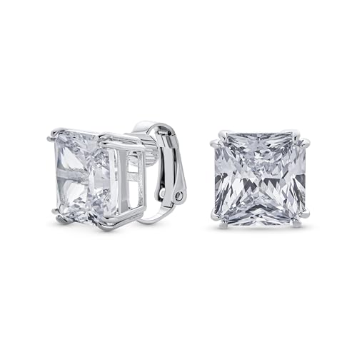 Traditionelle Klassische Große Statement Quadratische Prinzessschliff Klare AAA CZ Solitaire Clip On Ohrstecker Für Frauen Versilbert Nicht Gepierct 12MM Traditionelle Klassische Große Statement Quadratische Prinzessschliff Klare AAA CZ Solitaire Clip On Ohrstecker Für Frauen Versilbert Nicht Gepierct 12MM von Bling Jewelry