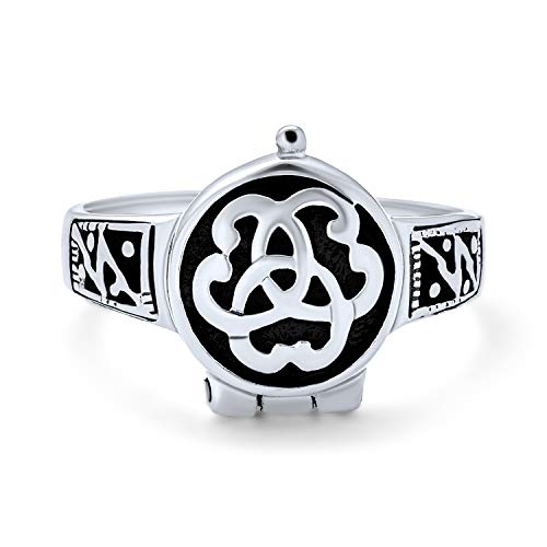 Triquetra Irischer keltischer Knoten Trinity Signet Medaillon Giftring aus oxidiertem .925 Sterling Silber für Frauen Männer Teenager von Bling Jewelry