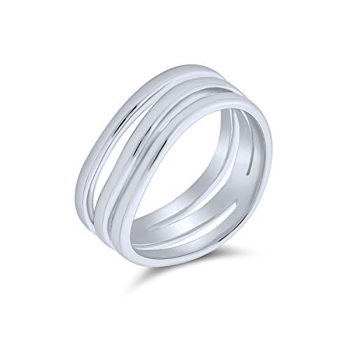 Unisex Einfache Kuppel Russische Paare Poliert Drei Rolling Triple Hochzeitsband Ring Für Frauen Männer .925 Sterling Silber von Bling Jewelry