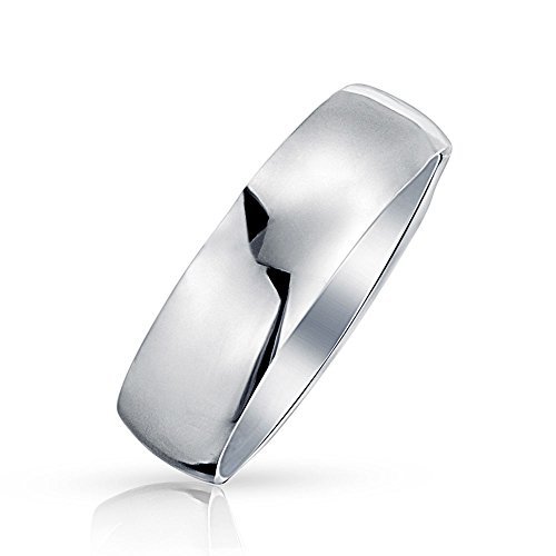 Unisex Einfacher Traditioneller Paar .925 Sterling Silber Kuppel Ehering Für Frauen Männer 7MM Komfort Passform von Bling Jewelry