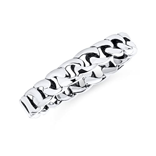 Unisex Massive Geflochtene Keltische Eternity Band Knoten Kabel Kandare Kubanische Link Kette Ringe Hochzeit Bands Für Frauen Mädchen Männer Jungen .925 Sterling Silber 3Mm von Bling Jewelry
