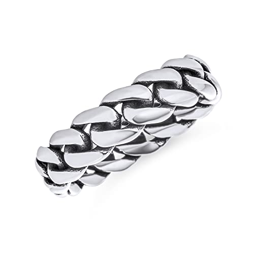 Unisex Massive Geflochtene Keltische Eternity Band Knoten Kabel Kandare Kubanische Link Kette Ringe Hochzeit Bands Für Frauen Mädchen Männer Jungen .925 Sterling Silber 5Mm von Bling Jewelry