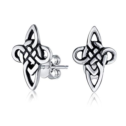 Unisex Religiöse Wikinger Irische Unendlichkeit Liebe Knoten Keltisches Kreuz Ohrstecker Für Frauen Männer Teenager Oxidiert .925 Sterling Silber von Bling Jewelry