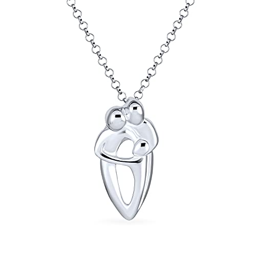 Vater Mutter Liebendes Kind Sohn Oder Tochter Familie Anhänger Halskette Für Frauen New Mom Poliert .925 Sterling Silber von Bling Jewelry