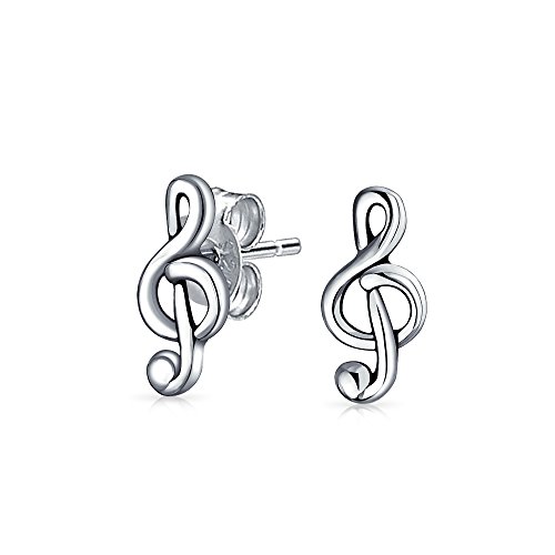 Kleine Zarte Musikstudenten Lehrer G Violinschlüssel Noten Ohrstecker Für Musikerinnen Für Frauen Teenager .925 Sterlingsilber von Bling Jewelry
