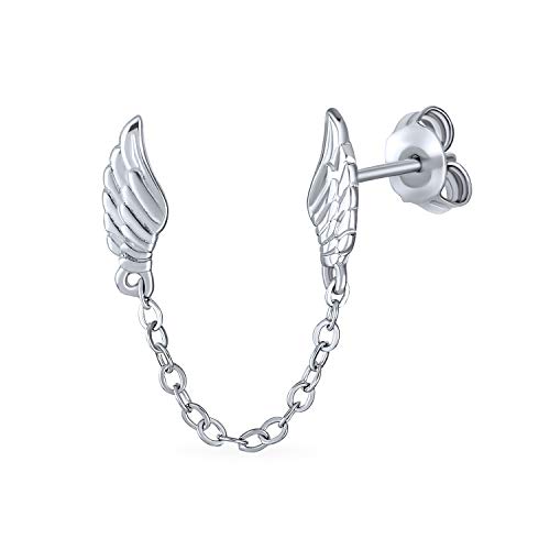 Spiritual Guardian Angel Wing Feather Knorpel Ohrloch Helix Ohrring Kette & Ohrstecker Ohrring Teens Unisex .925 Sterling Silber 1 Stück von Bling Jewelry