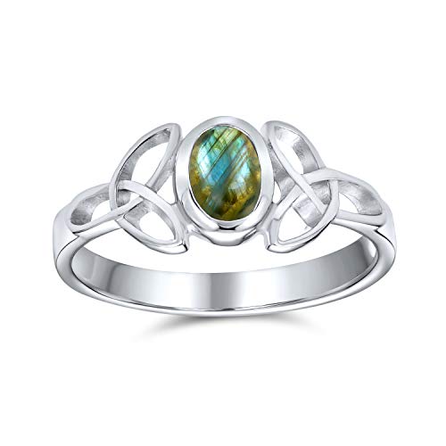 Zarter Keltischer Irisierender Labradorit Trinity Knoten Triquetra Ring Für Frauen Teenager Dünner Bandring .925 Sterling Silber Zarter Keltischer Irisierender Labradorit Trinity Knoten Triquetra Ring Für Frauen Teenager Dünner Bandring .925 Sterling Silber von Bling Jewelry