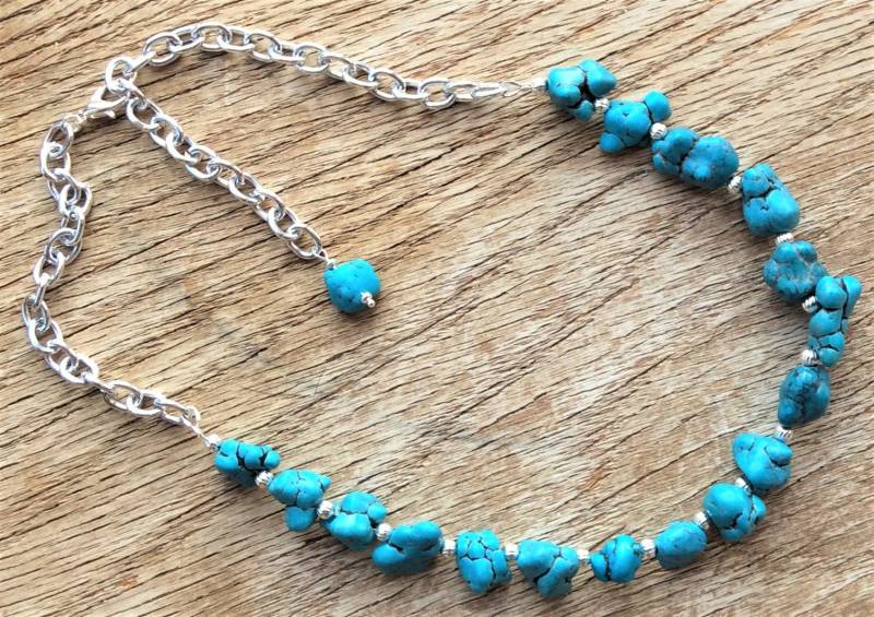 Chunky Türkis Halskette - Nugget Cowgirl Schmuck Westliche Strand Hochzeit Türkis-Nugget Chunky Türkis Halskette - Nugget Cowgirl Schmuck Westliche Strand Hochzeit Türkis-Nugget von Bling4AllSeasons