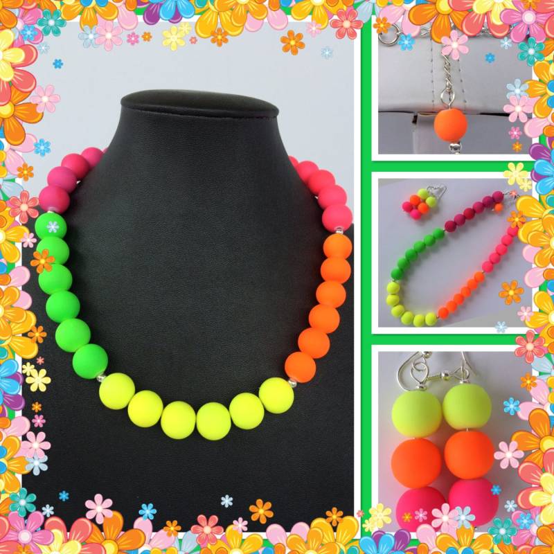 Neon Block Perlenkette - Sommer Schmuck Trendy Multi Farbe Halskette Neon Block Perlenkette - Sommer Schmuck Trendy Multi Farbe Halskette von Bling4AllSeasons