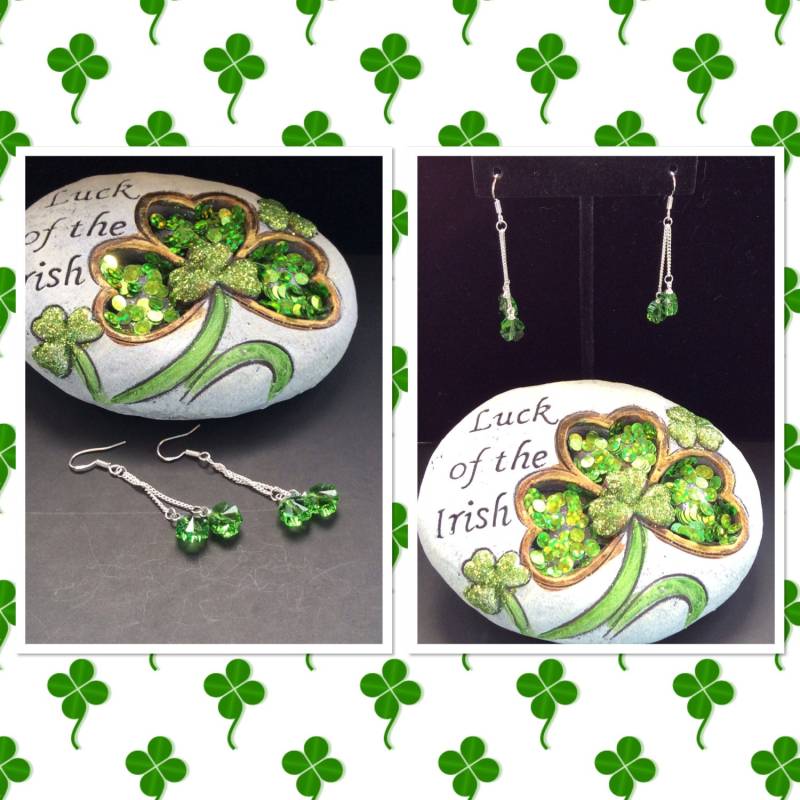 Shamrock Swarovski Ohrringe - Crystal St. Patricks Day Shamrock-Ohrringe, Schmuck Shamrock Swarovski Ohrringe - Crystal St. Patricks Day Shamrock-Ohrringe, Schmuck von Bling4AllSeasons