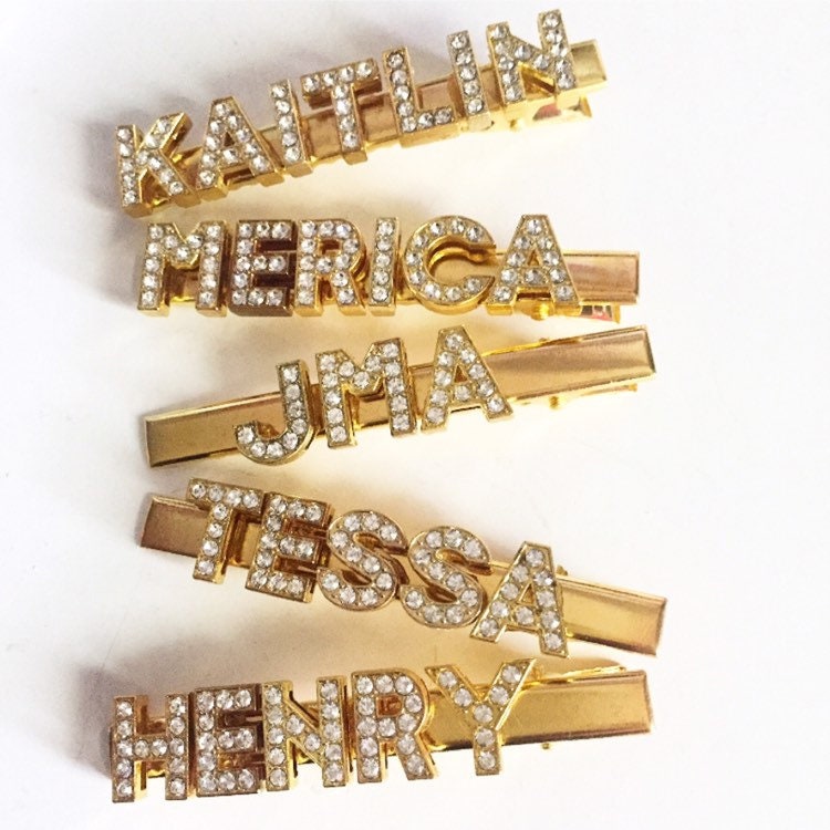Personalisierte Gold Strass Name Haarspange Benutzerdefinierte Wort Haarspange Personalisierte Gold Strass Name Haarspange Benutzerdefinierte Wort Haarspange von BlingBabesCode