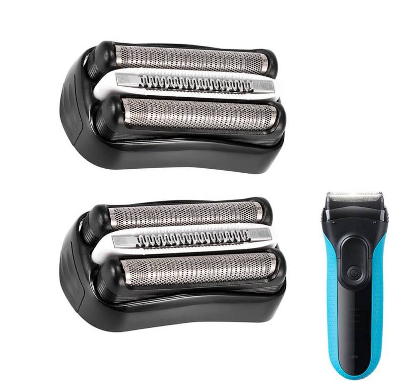 BlingBin Ersatzscherköpfe Ersatzscherköpfe für Herren, kompatibel mit Braun Series 3 Rasierern, 2er set, 2 St., 6 x 4 x 2,5 cm, Ersatzschereinheiten für Braun Series 3 Dynamic Rasierer von BlingBin