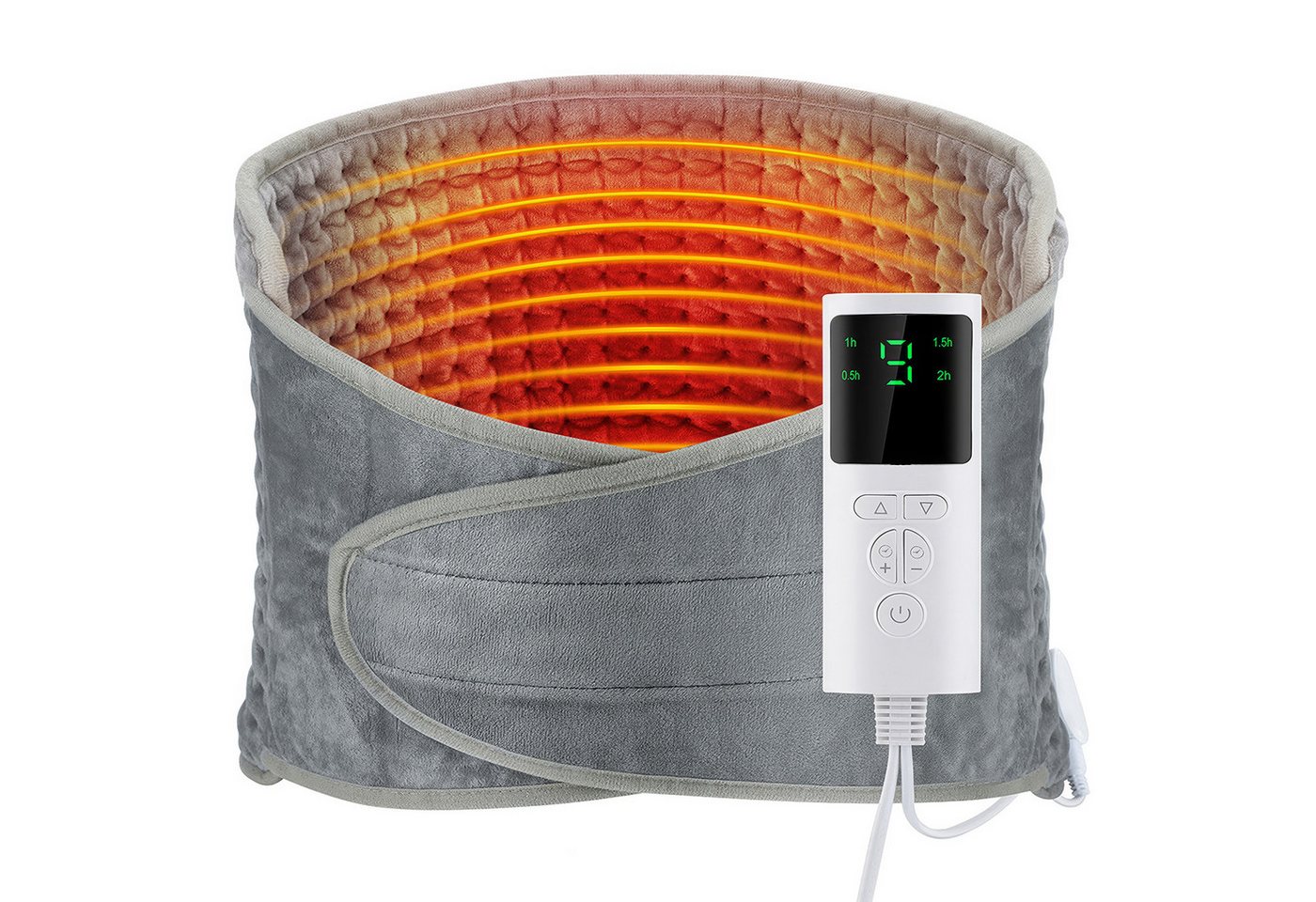 BlingBin Heizkissen Elektrisches Taille Beheiztes Kissen Mit LCD-Controller, 9 Heizstufen, 4 Timer-Einstellungen, Schnelles Aufheizen 1-tlg., 125*30cm, Wärmekissen mit Abschaltautomatik Für Rücken Bauch Schultern Bein von BlingBin