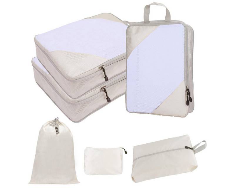 BlingBin Kofferorganizer 6 Teilige Kompressionspackwürfel Kleidertaschen Koffer Organizer (1er Set, 6-tlg., Koffer-Organizer, Reisegepäck-Organizer), Organizer Packing Cube Compression,für Koffer,Backpack,Reise Organizer von BlingBin