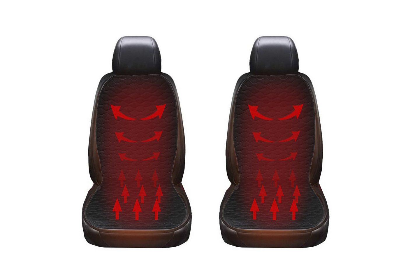 BlingBin Sitzheizkissen Auto Sitzheizung 12V 2 Heizstufen beheizbare Sitzauflage PKW universal, 2 Stück 2-tlg., 2pcs, Autositzheizung von BlingBin