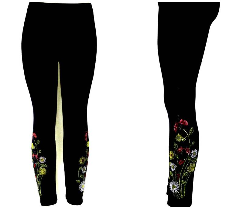 Normale Größe Volle Länge Leggings Verschönert Alle Strass Lady Bug Floral Design Normale Größe Volle Länge Leggings Verschönert Alle Strass Lady Bug Floral Design von BlingBlingFashions