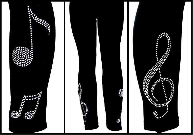 Normale Größe in Voller Länge Yoga Leggings Verschönert Alle Crystal Strass Musiknoten Instrumental Design Normale Größe in Voller Länge Yoga Leggings Verschönert Alle Crystal Strass Musiknoten Instrumental Design von BlingBlingFashions