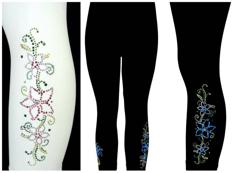 Plus Größe Capri Länge Leggings Rebe Verschönert Strass & Stud Vintage Rosa Oder Blaue Blume Design Plus Größe Capri Länge Leggings Rebe Verschönert Strass & Stud Vintage Rosa Oder Blaue Blume Design von BlingBlingFashions
