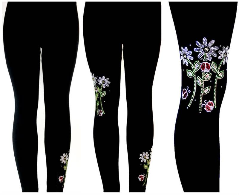 Plus Größe in Voller Länge Leggings Alle Strass-Daisy-Marienkäfer Plus Größe in Voller Länge Leggings Alle Strass-Daisy-Marienkäfer von BlingBlingFashions
