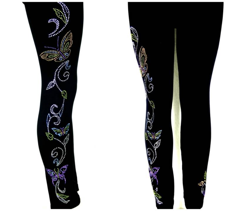 Plus Size Leggings Strass Verschönert & Ohrstecker Schmetterlinge Design Plus Size Leggings Strass Verschönert & Ohrstecker Schmetterlinge Design von BlingBlingFashions