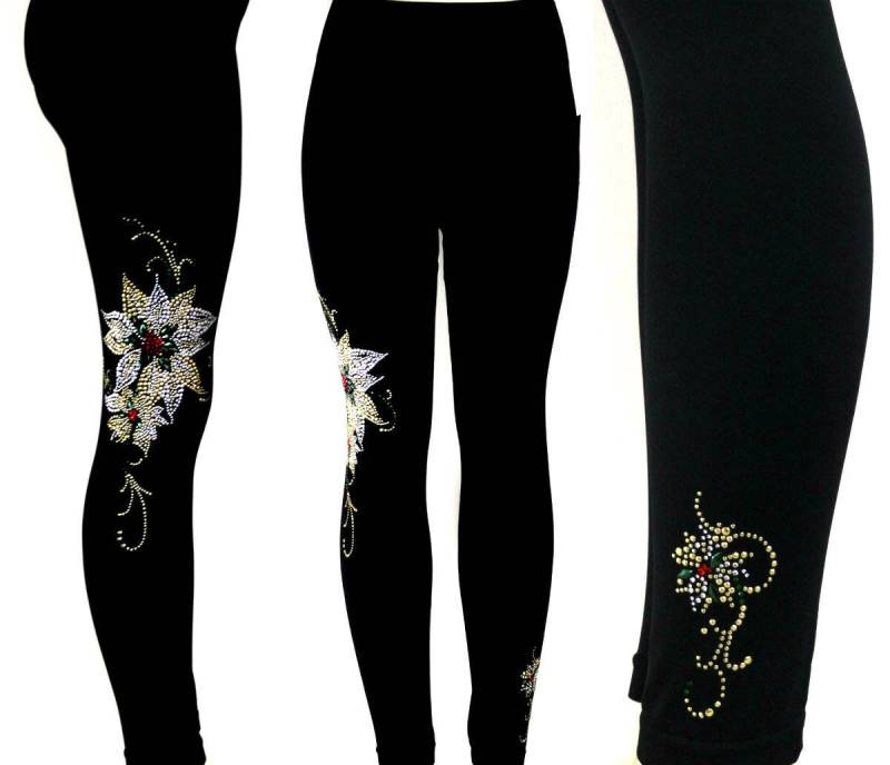 Plus Size Leggings Verzierung Strass Und Silber & Gold Ohrstecker Weihnachtsstern Design Plus Size Leggings Verzierung Strass Und Silber & Gold Ohrstecker Weihnachtsstern Design von BlingBlingFashions