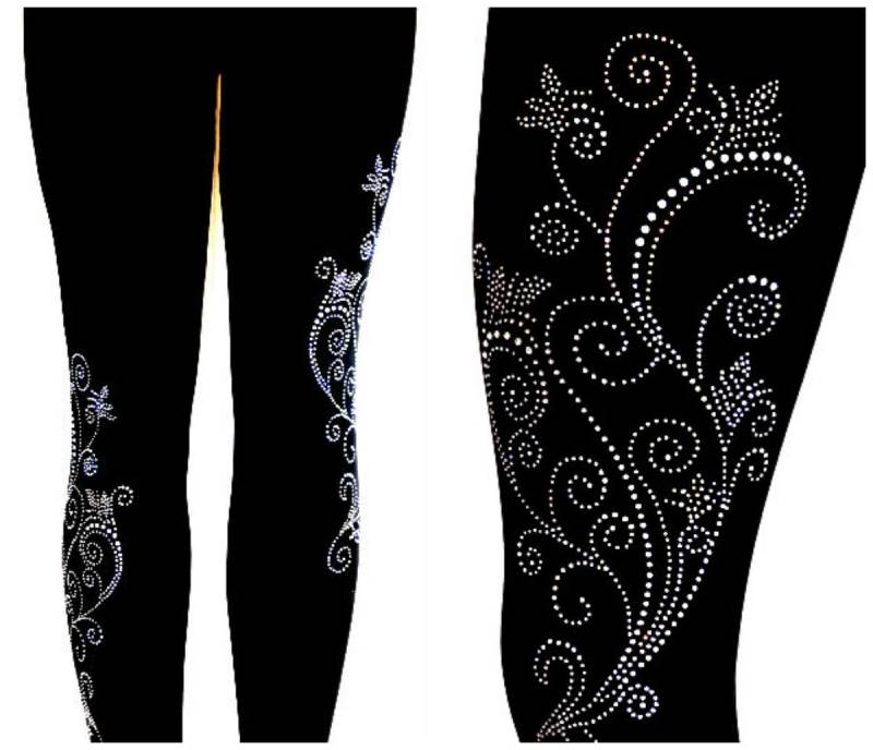 Regelmäßige Größe Capri Länge Leggings Emert Rhinestone Crystal & Ab Aurora Borealis Stones Fancy Wirl Design Regelmäßige Größe Capri Länge Leggings Emert Rhinestone Crystal & Ab Aurora Borealis Stones Fancy Wirl Design von BlingBlingFashions