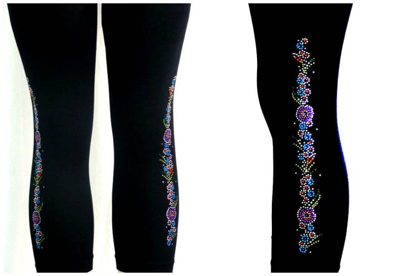 Regelmäßige Größe Capri Länge Leggings Verziert Strass Ostern Blumen Frühling Bouquet-Band-Design Regelmäßige Größe Capri Länge Leggings Verziert Strass Ostern Blumen Frühling Bouquet-Band-Design von BlingBlingFashions