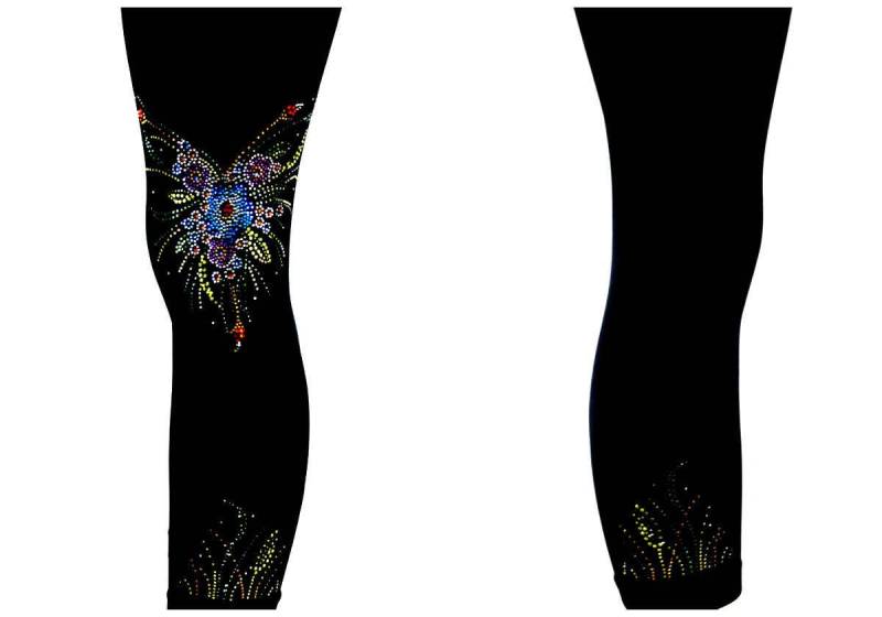 Regular Size Capri Länge Yoga Leggings Verzierung Strass Bunt Ostern Frühling Floral Bouquet Design Regular Size Capri Länge Yoga Leggings Verzierung Strass Bunt Ostern Frühling Floral Bouquet Design von BlingBlingFashions