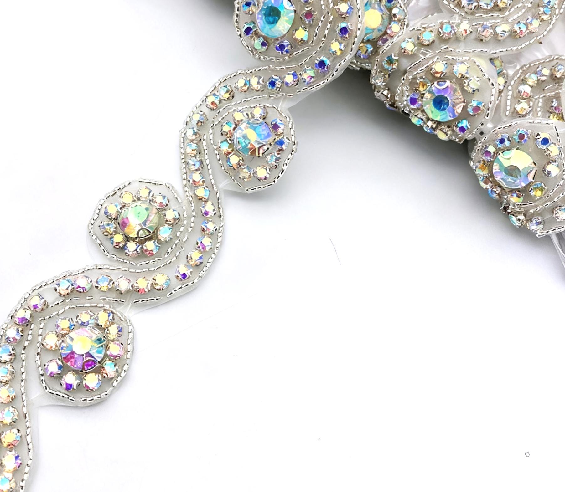 Kristall Strass Applikationen Braut Gürtel, Schärpe Aufbügler | 35 "x 3, 2" von BlingGardenCraft