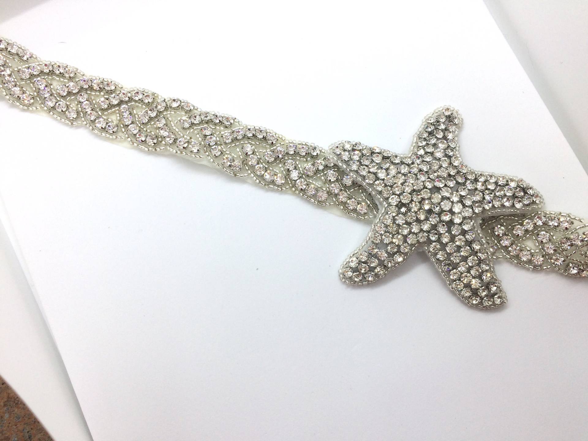 Starfish Crystal Strass Applikationen, Braut Schärpe Gürtel Versorgung von BlingGardenCraft